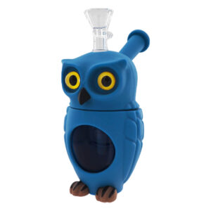 Urban CREW OWL GLASS-SILICONE BONG BLU