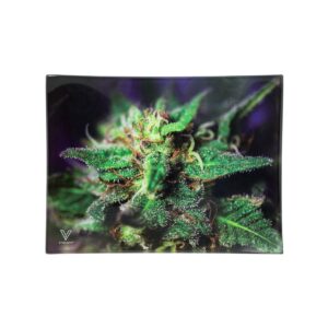 V-Syndicate Piccolo vassoio per rolling in vetro - Blue Dank